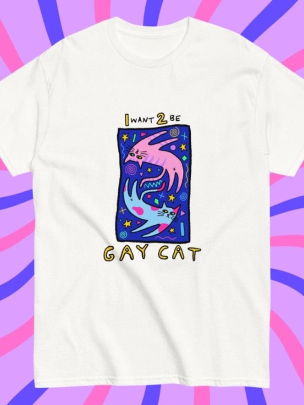 Gay Cat T-Shirt, Funny Unisex Cotton Tee